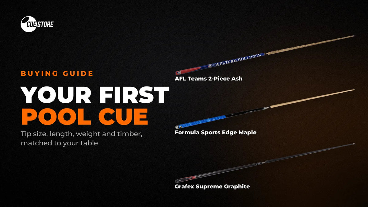 Best pool cue for beginners: AFL Teams ash, Formula Sports Edge maple and Grafex Supreme graphite cues