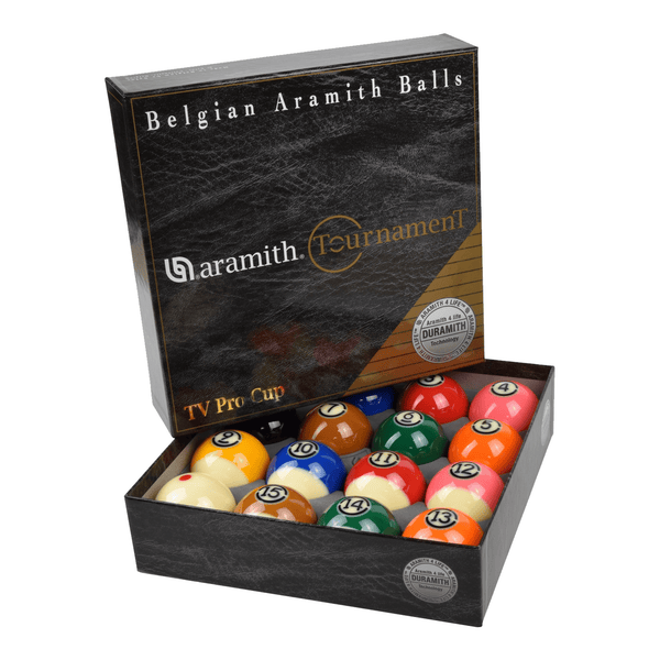 Aramith Tournament TV Pro Cup Duramith Kelly Pool Ball Set 2 1/4" Balls