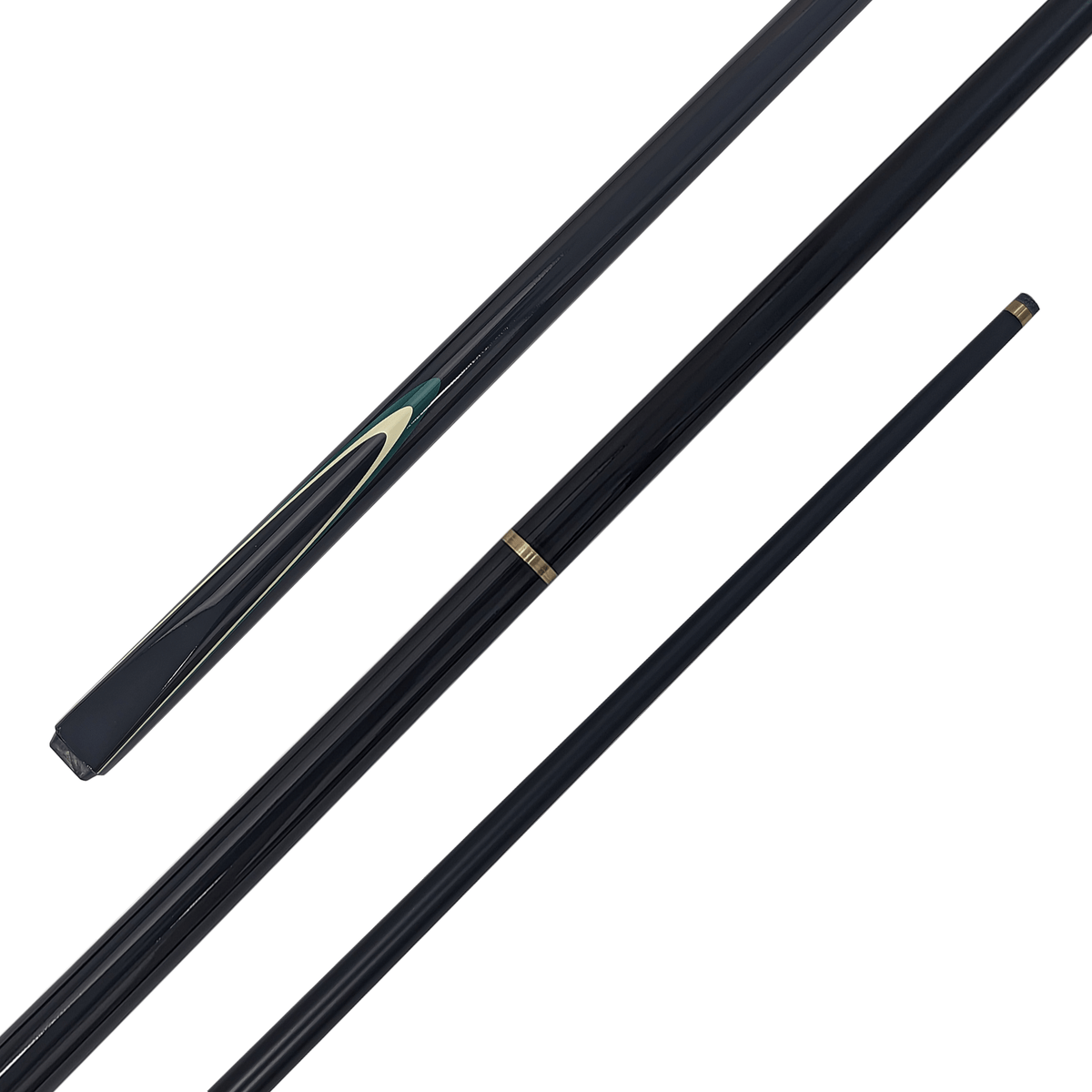 Cuemaster A-Series - Metalic 2-Piece Cue 57" / Black / 9mm Glue On Cues