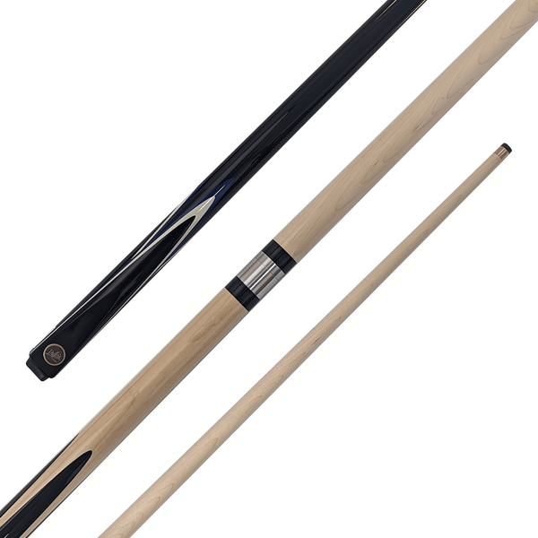 Dufferin D12 - 2-Piece Maple Cue 57" / 9mm Glue On / Blue & White Cues