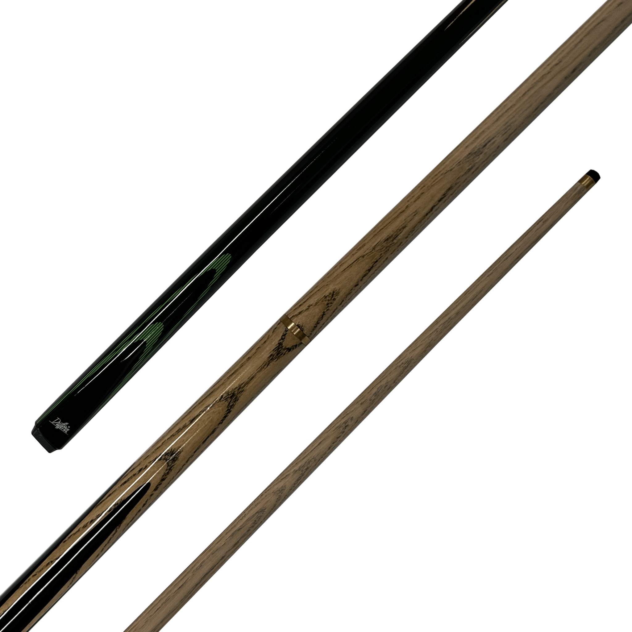 Dufferin Double Flame - 2-Piece Ash Cue 57" / 9mm Glue On / Green Cues