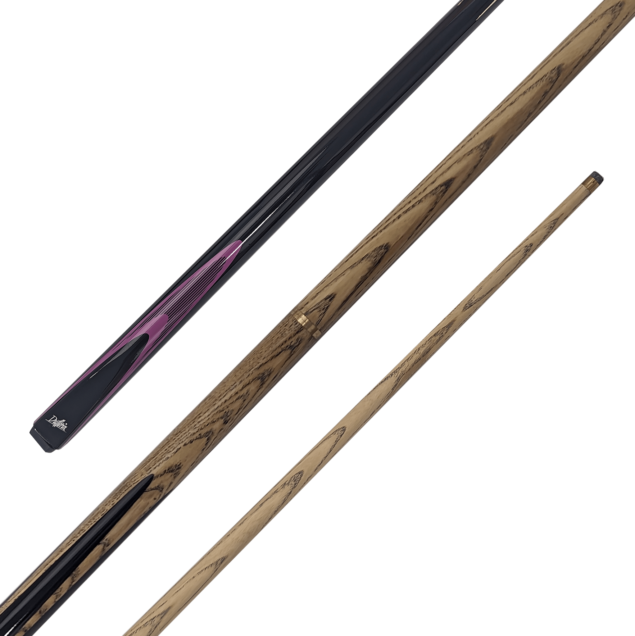 Dufferin Double Flame - 2-Piece Ash Cue 57" / 9mm Glue On / Purple Cues