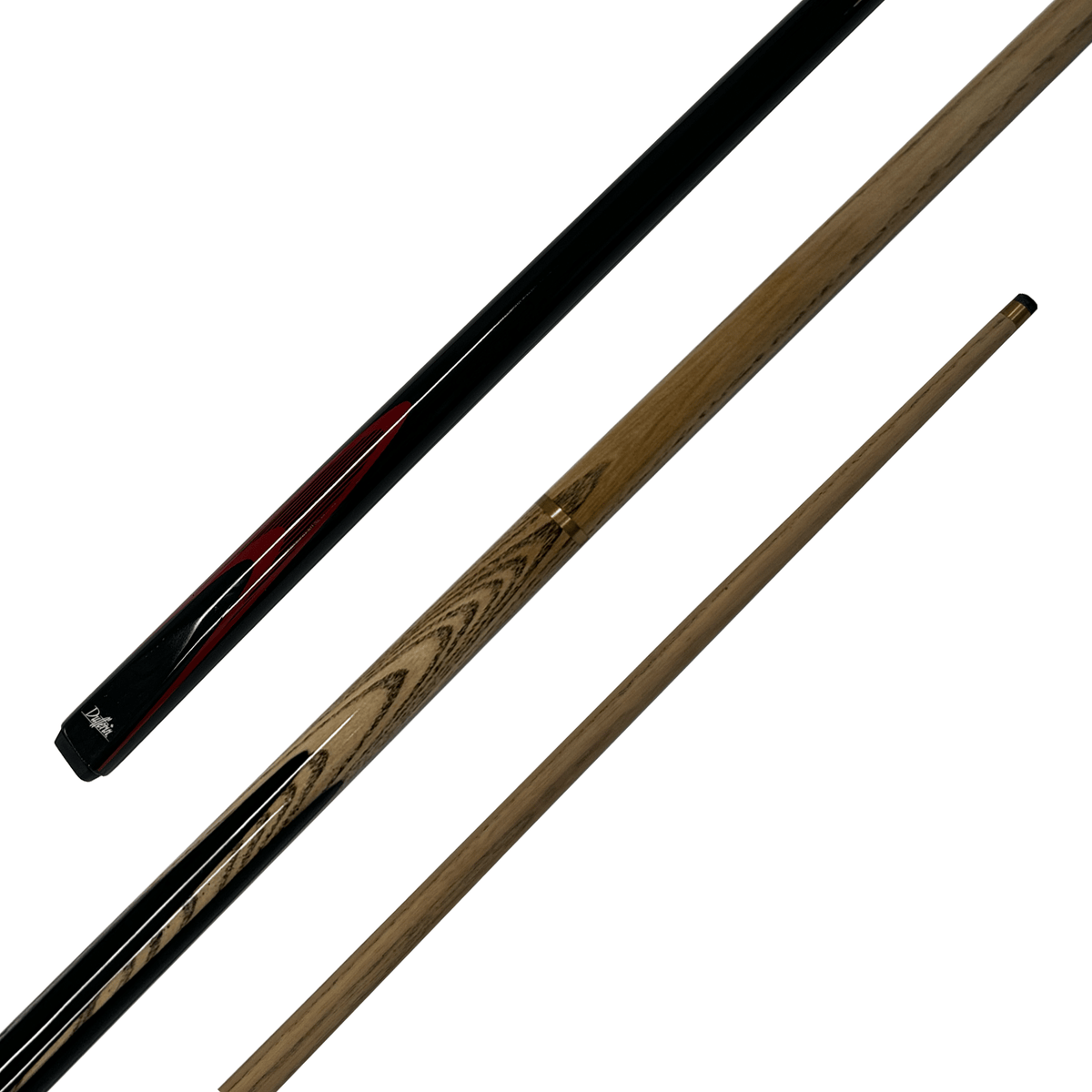 Dufferin Double Flame - 2-Piece Ash Cue 57" / 9mm Glue On / Red Cues