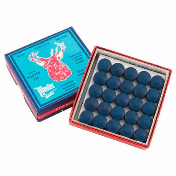 Buy Elkmaster Blue Leather Glue On Cue Tips (50 Pack) from Cue Store