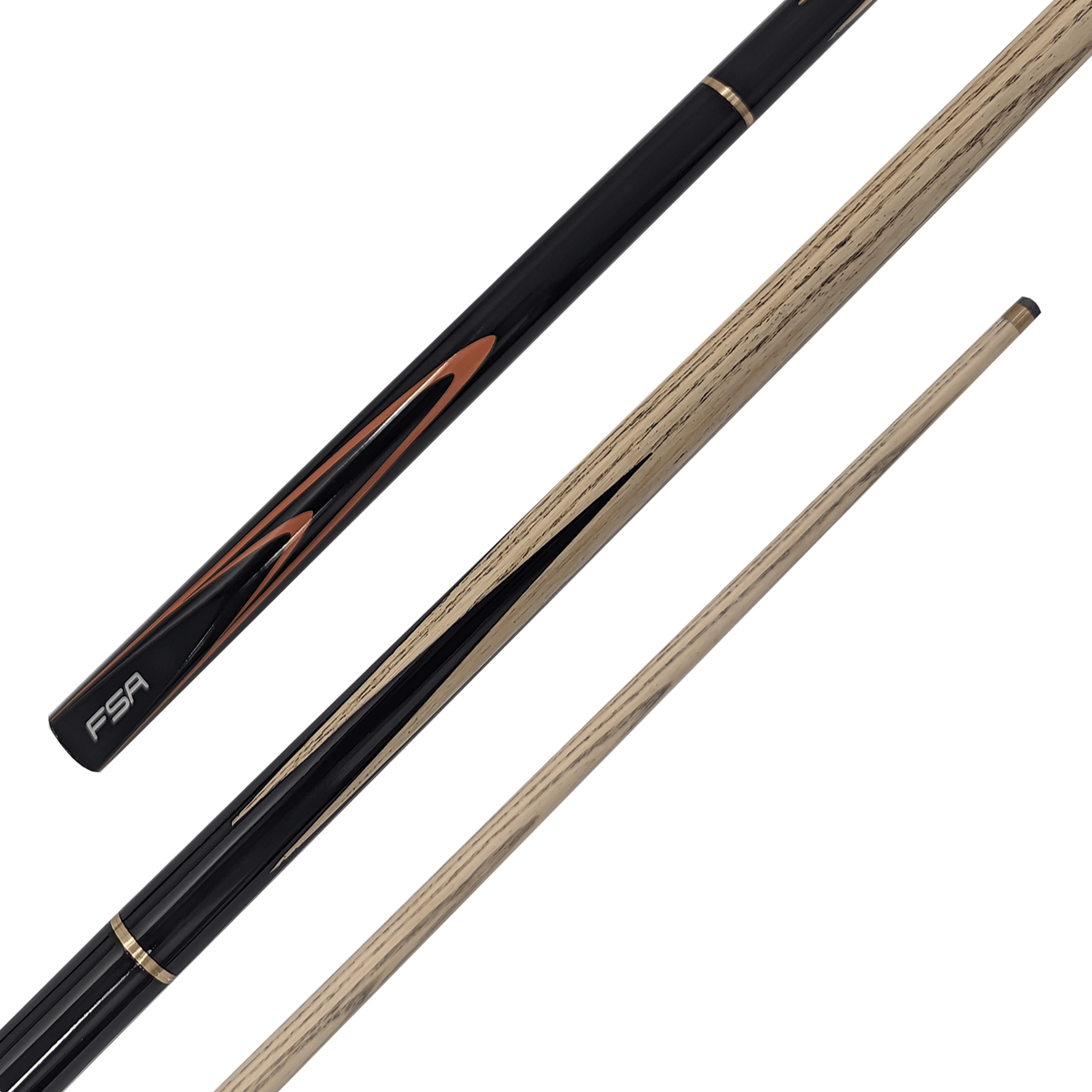 Formula Sports FSA - 2-Piece 3/4 Split Premium Ash Cue 57" / 10mm Glue On / Orange Cues