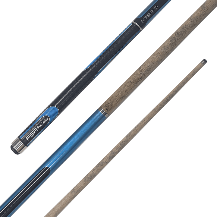 Formula Sports Soft Grip Hybrid - 2-Piece Premium Ash Cue 57" / Blue / 9.5mm Glue On Cues