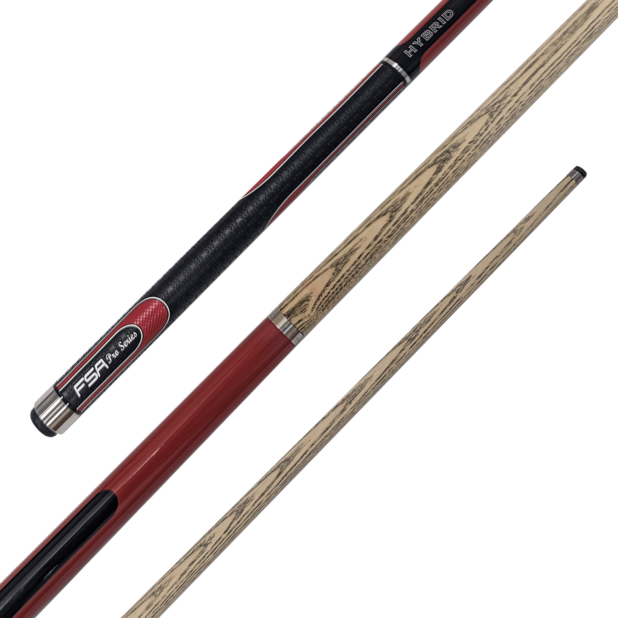 Formula Sports Soft Grip Hybrid - 2-Piece Premium Ash Cue 57" / Red / 9.5mm Glue On Cues