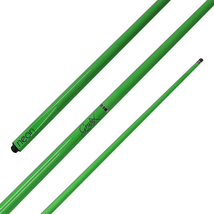 Grafex Neon Fluorescent - 2-Piece Multi Weight Graphite Cue 57" / 9mm Glue On / Green Cues