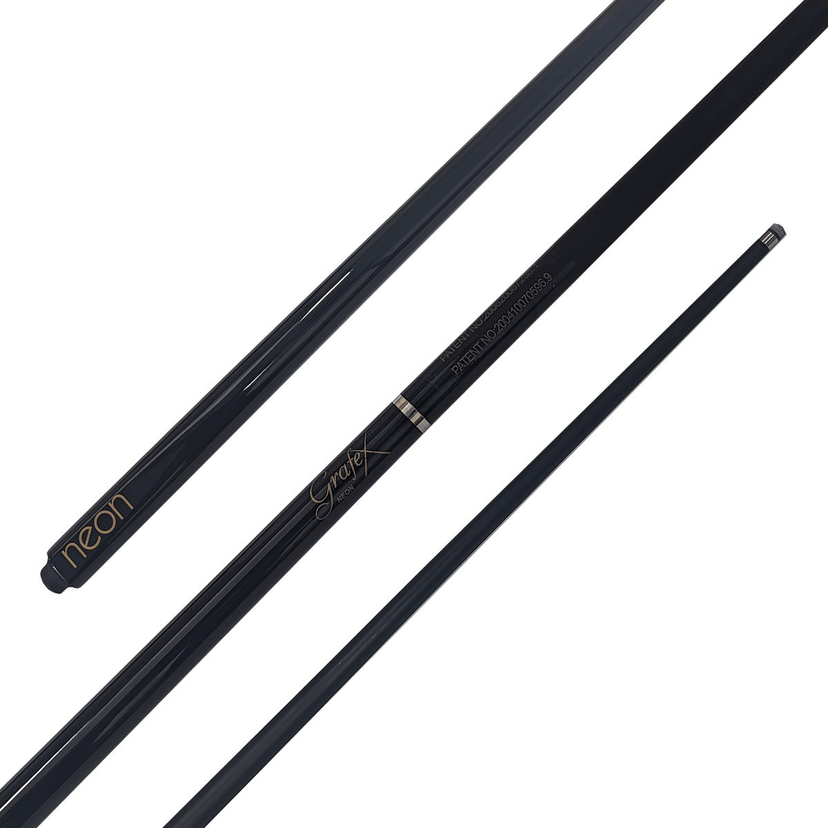 Grafex Neon Junior - 2-Piece Multi Weight Graphite Kids Cue 52" / 9mm Glue On / Black Cues