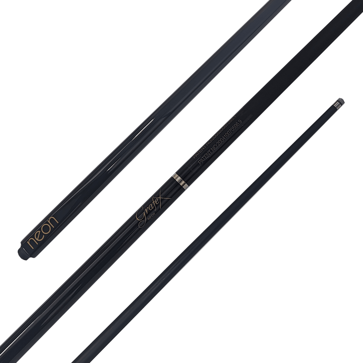Grafex Neon Junior - 2-Piece Multi Weight Graphite Kids Cue 52" / 9mm Glue On / Black Cues