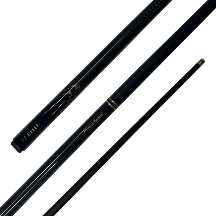 Powerglide Aramid - 2-Piece Graphite Cue 57" / 10mm Glue On / Black Cues
