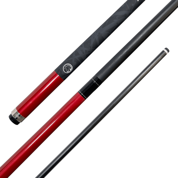 Powerglide Emanate - 2-Piece Carbon Composite Cue 57" / 10mm Glue On / Red Cues