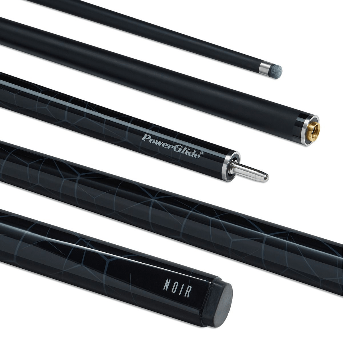 Powerglide Noir - 2-Piece Fibreglass Cue 57" / 10mm Glue On Cues