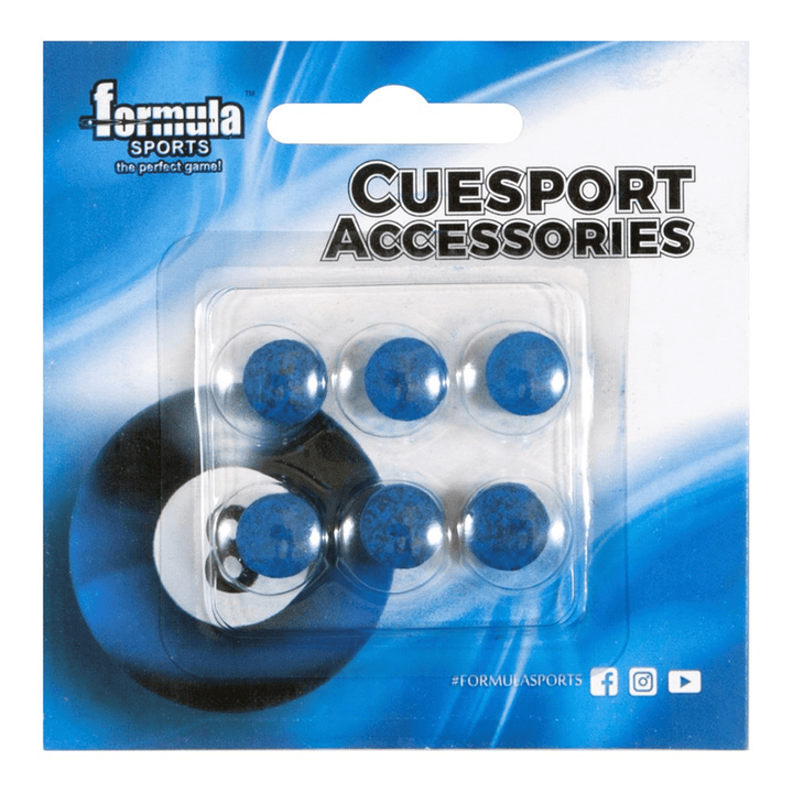 Formula Sports Diamond Pro Blue Leather Glue On Cue Tips (6 Pack) 9mm Accessories