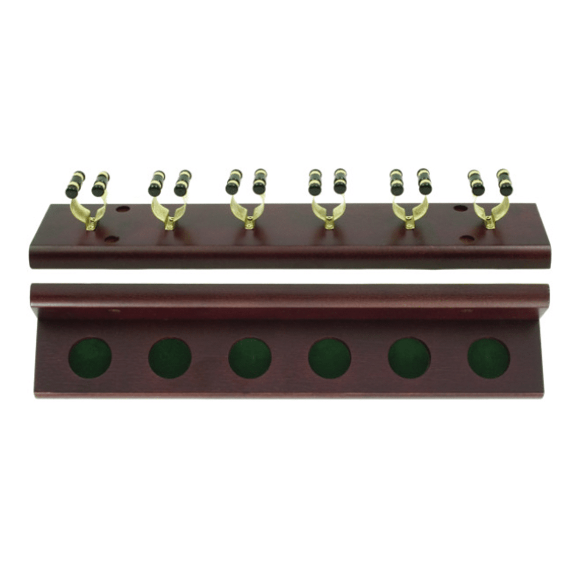 Mitchell 6 Clip Cue Rack 6 Cue / Jarrah & Brass Accessories