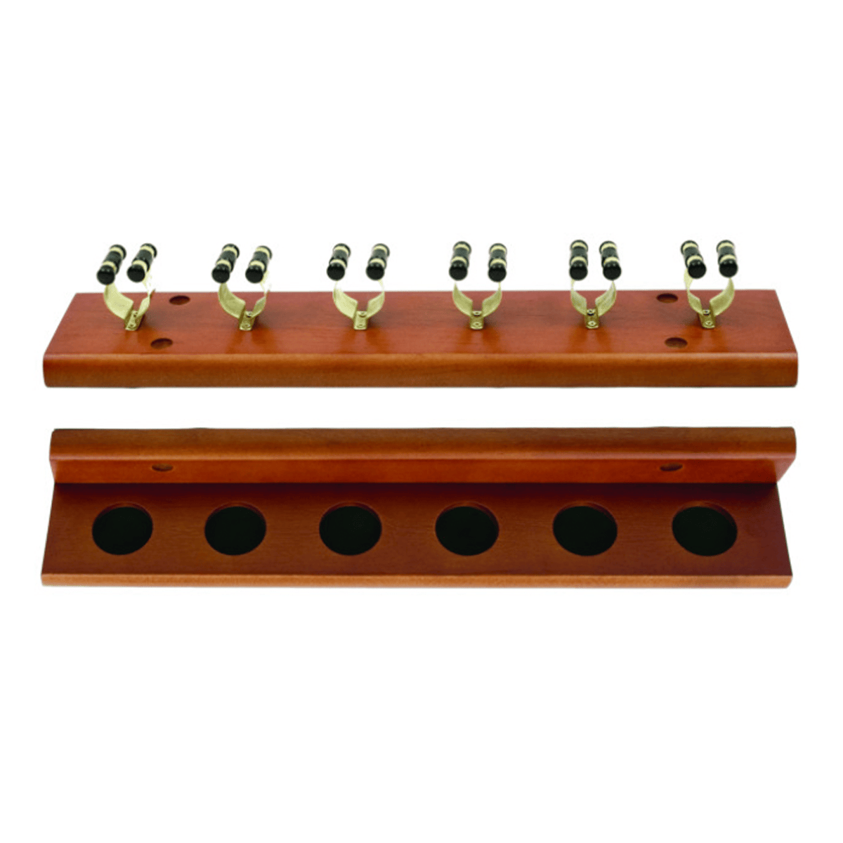 Mitchell 6 Clip Cue Rack 6 Cue / Maple & Brass Accessories