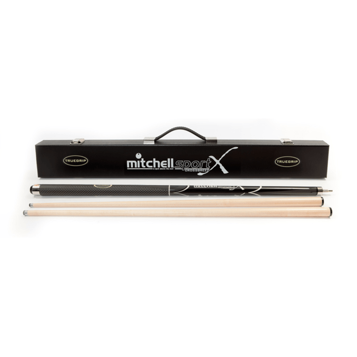 Mitchell True Grip Sport Crossbreed - 3-Piece Maple Cue & Case 57" / Black Cues