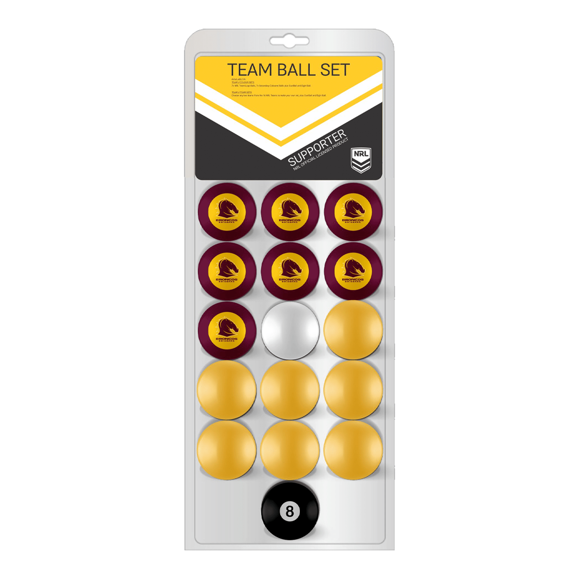 NRL NRL Teams Pool Ball Set 2" / Brisbane Broncos Balls
